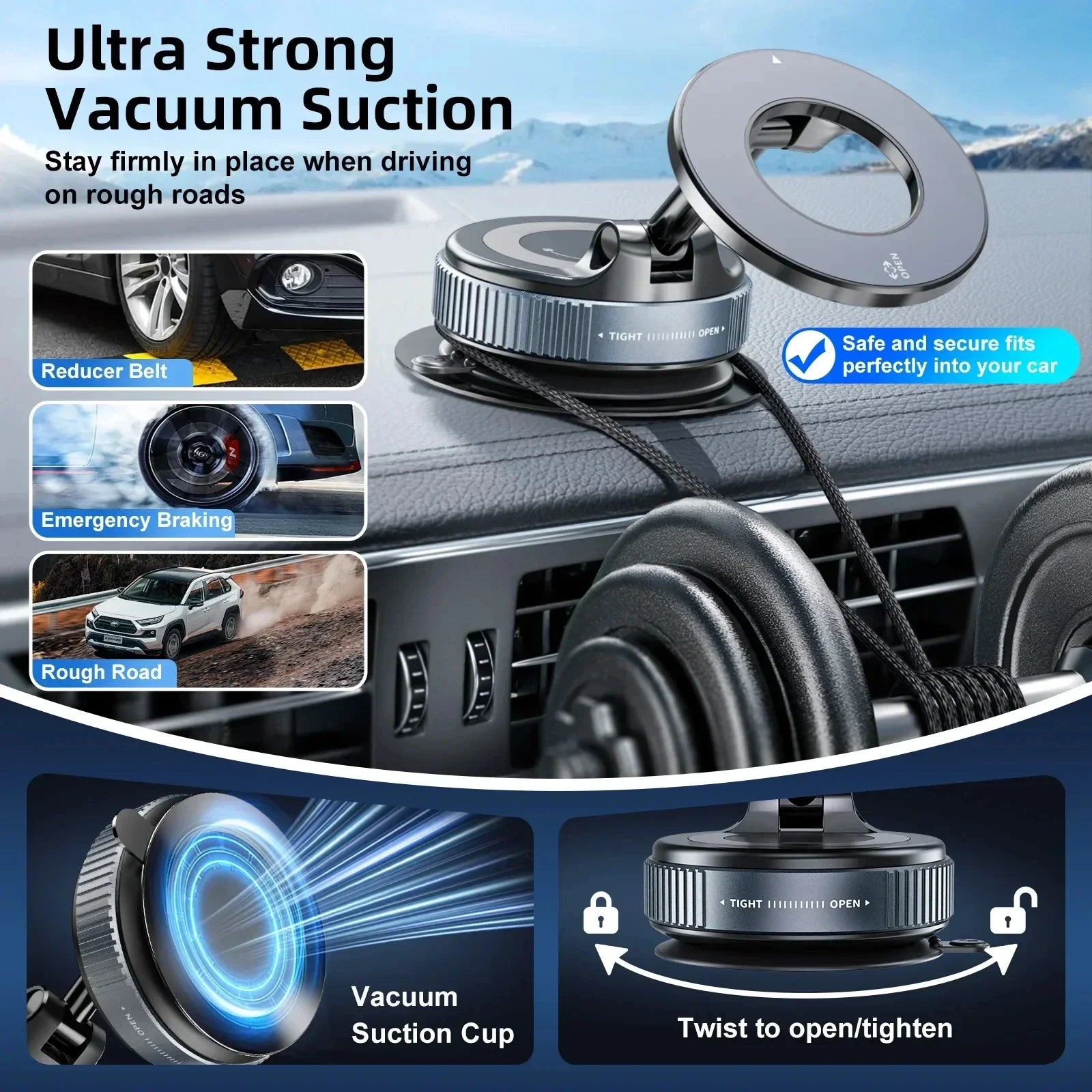Support Téléphone Magnétique 360° — Vacuum Magnet | Norève